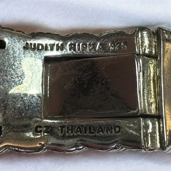 VTG Judith Ripka 925 Sterling Silver & CZ Stones Hinged Cuff Bracelet, 69.75 G - Picture 9 of 9